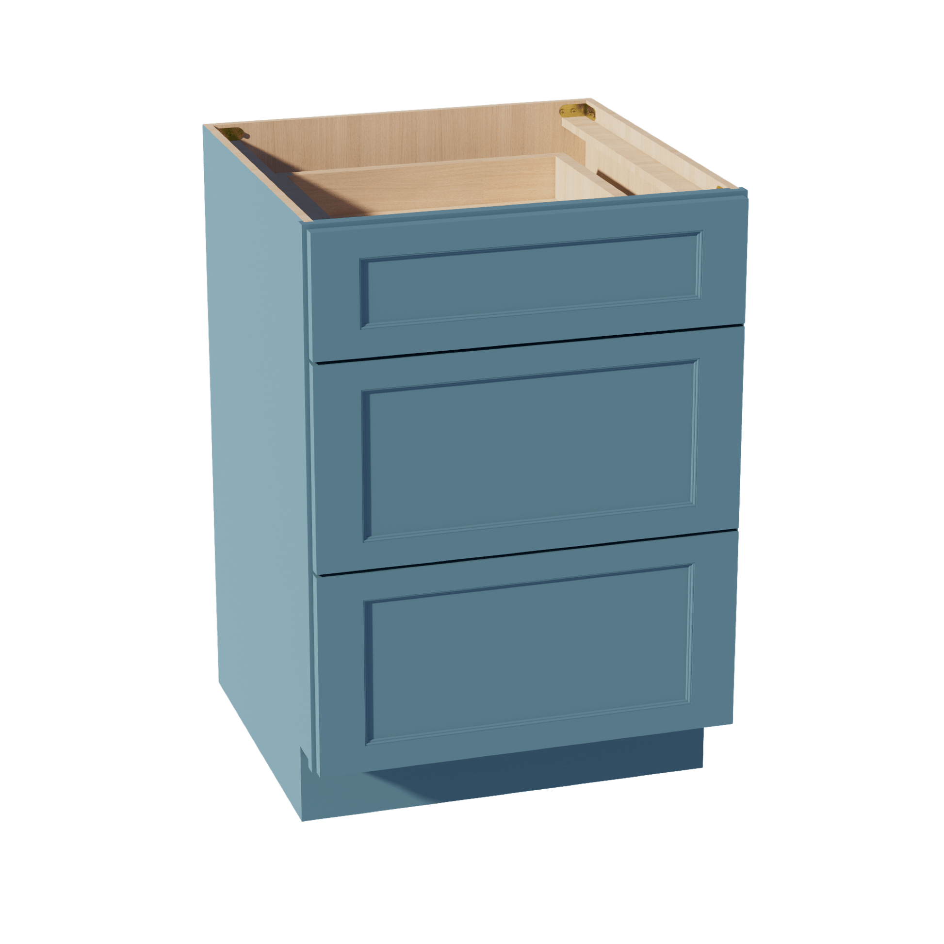 TG - DB24: Soft Green Shaker 24" 3 Drawers Base Cabinet - NextCabinets