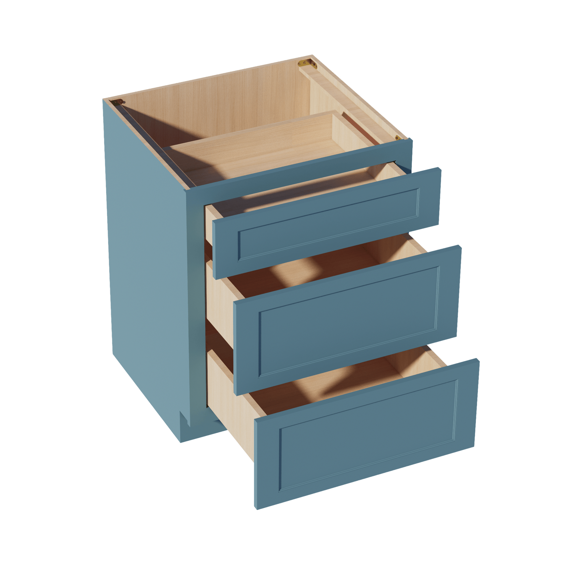 TG - DB27: Soft Green Shaker 27" 3 Drawers Base Cabinet - NextCabinets