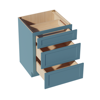 TG - DB27: Soft Green Shaker 27" 3 Drawers Base Cabinet - NextCabinets