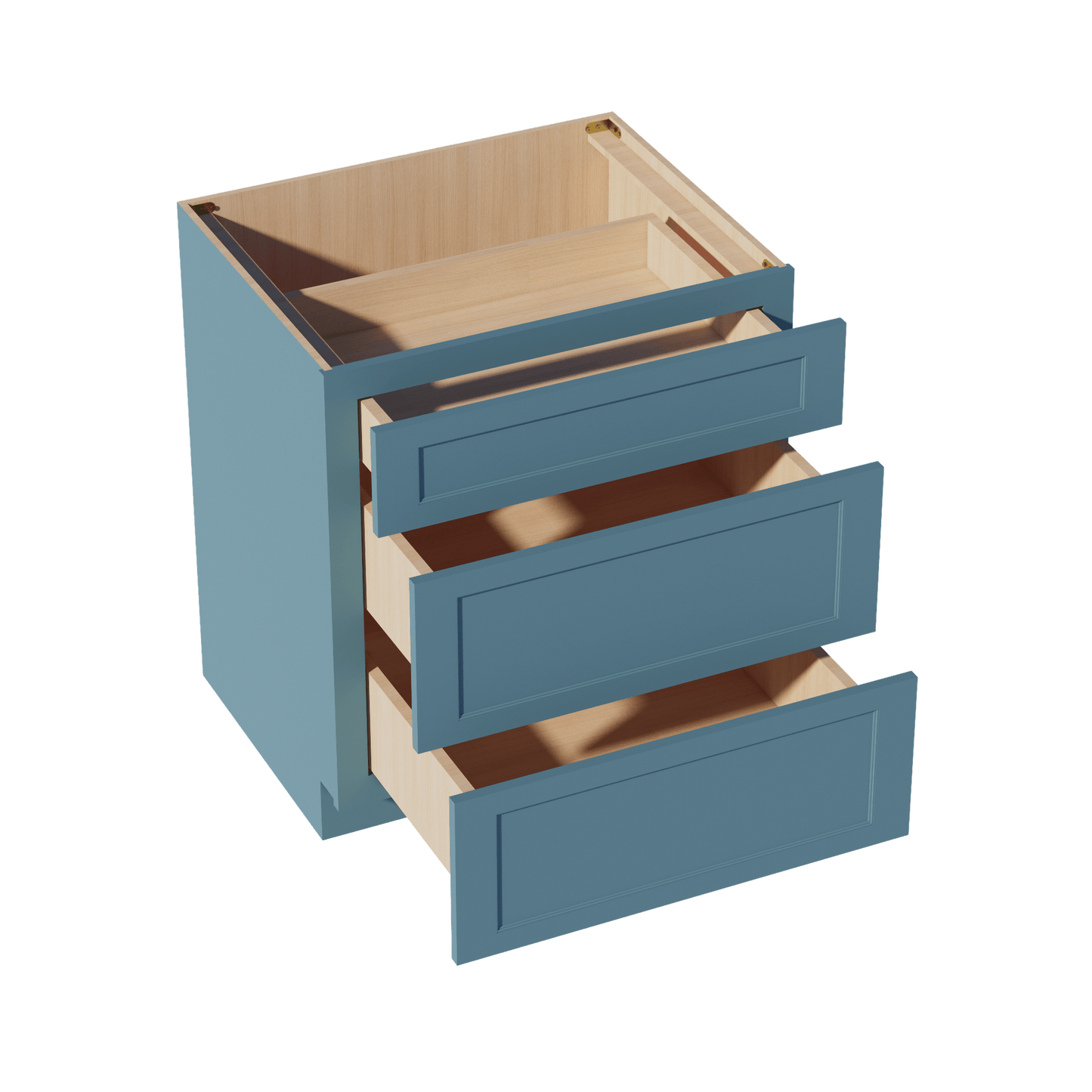 TG - DB30: Soft Green Shaker 30" 3 Drawers Base Cabinet - NextCabinets