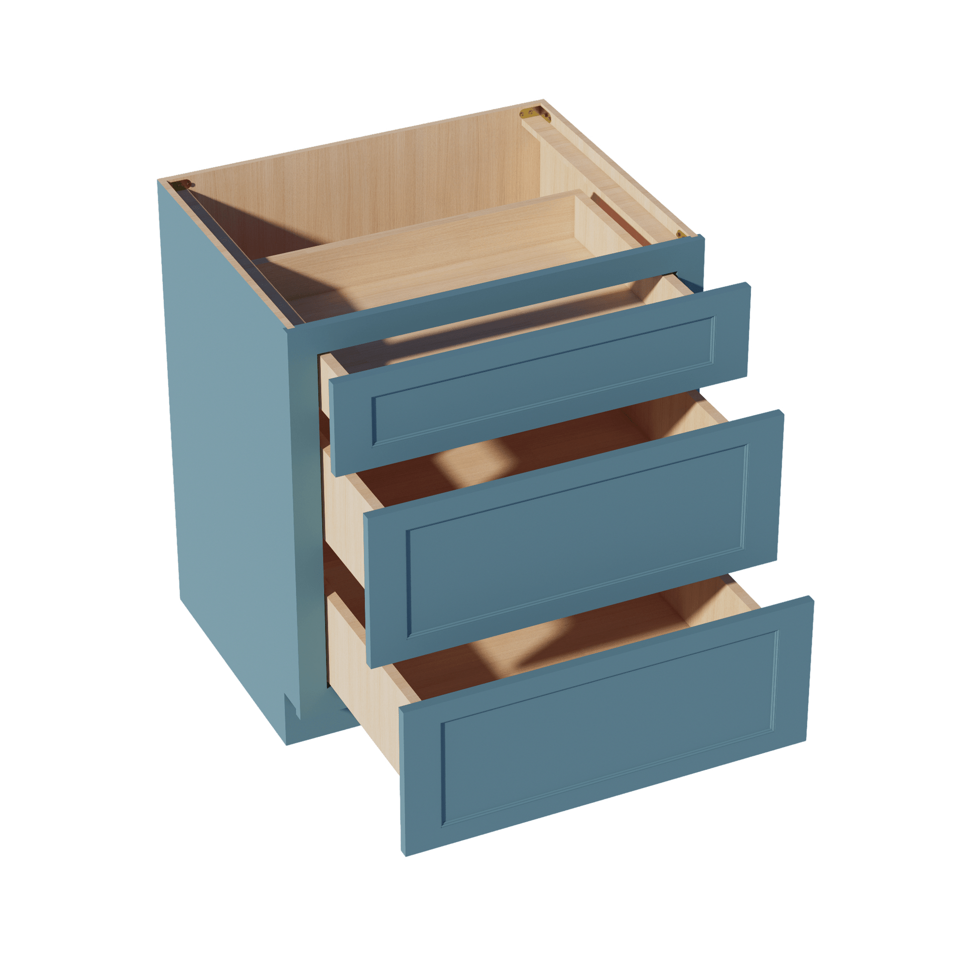 TG - DB30: Soft Green Shaker 30" 3 Drawers Base Cabinet - NextCabinets