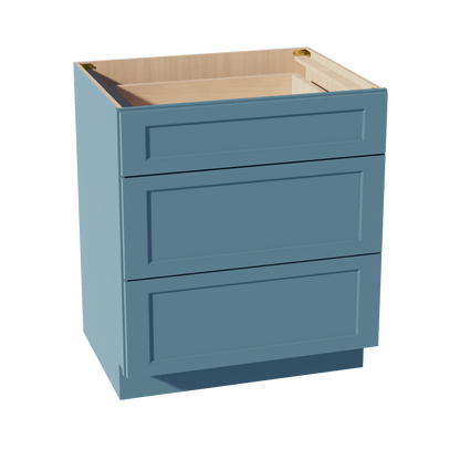 TG - DB30: Soft Green Shaker 30" 3 Drawers Base Cabinet - NextCabinets