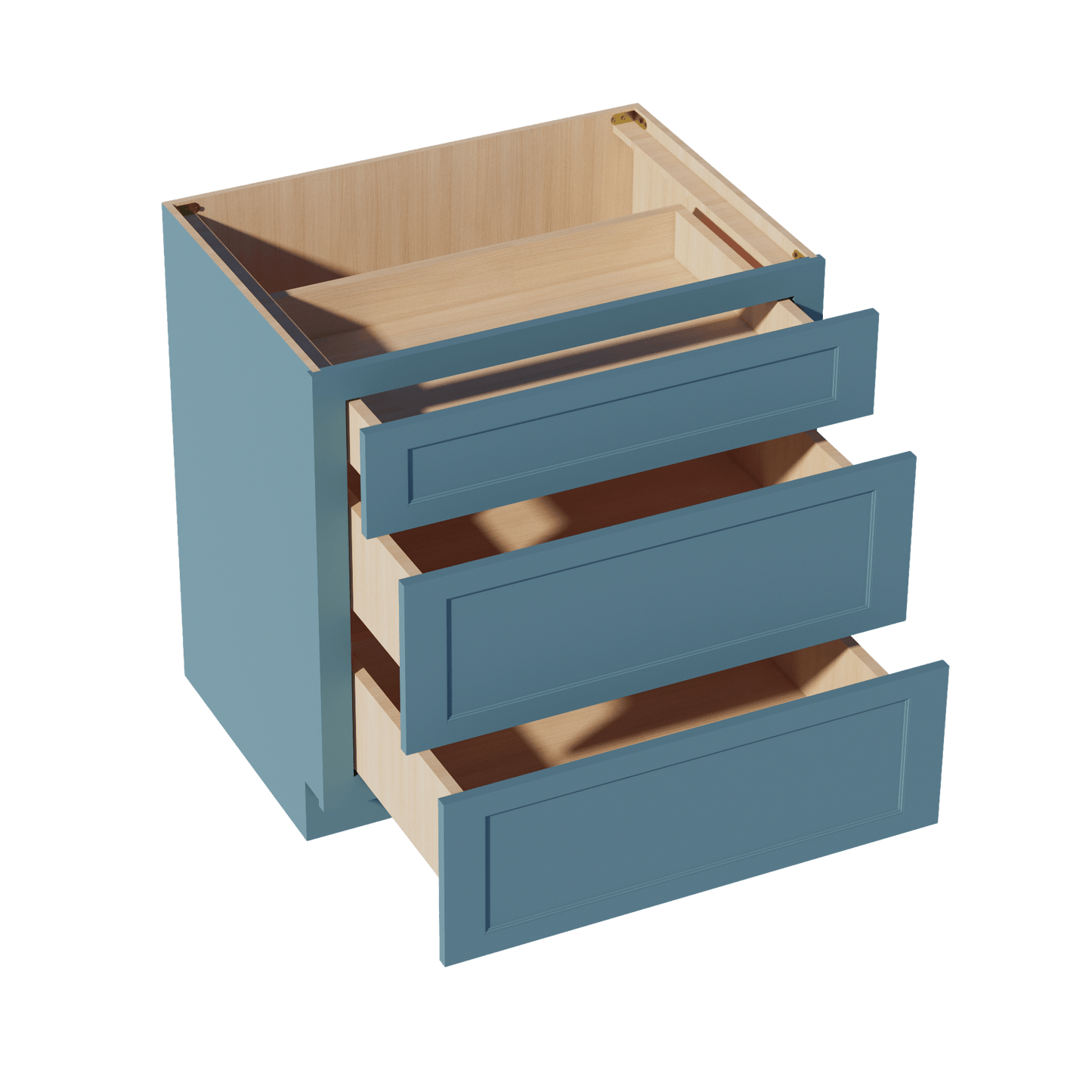 TG - DB33: Soft Green Shaker 33" 3 Drawers Base Cabinet - NextCabinets