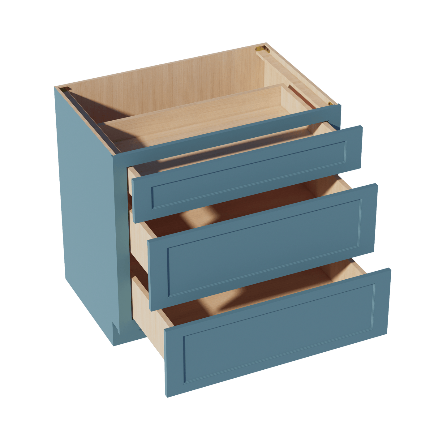 TG - DB36: Soft Green Shaker 36" 3 Drawers Base Cabinet - NextCabinets