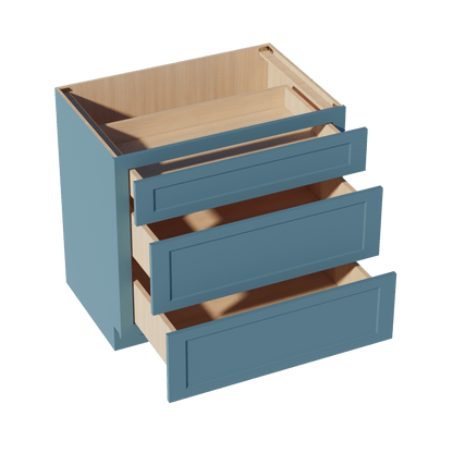 TG - DB36: Soft Green Shaker 36" 3 Drawers Base Cabinet - NextCabinets