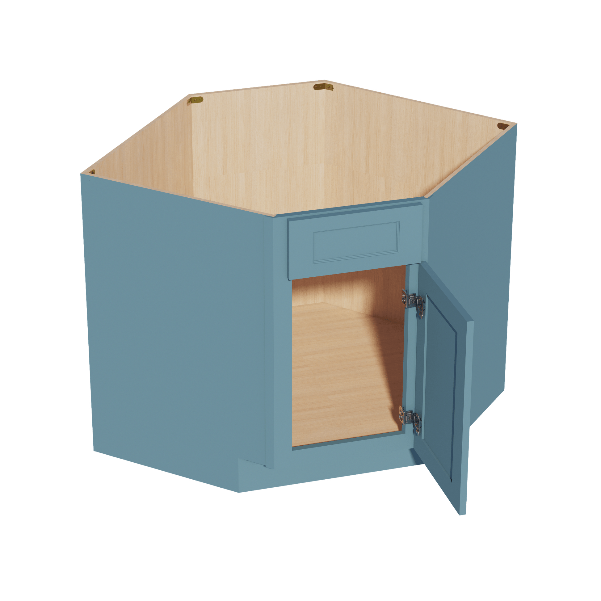 TG - DSB36: Soft Green Shaker 39" 1 Door 1 False Drawer Corner Sink Base Cabinets - NextCabinets