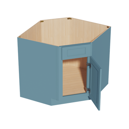 TG - DSB36: Soft Green Shaker 39" 1 Door 1 False Drawer Corner Sink Base Cabinets - NextCabinets