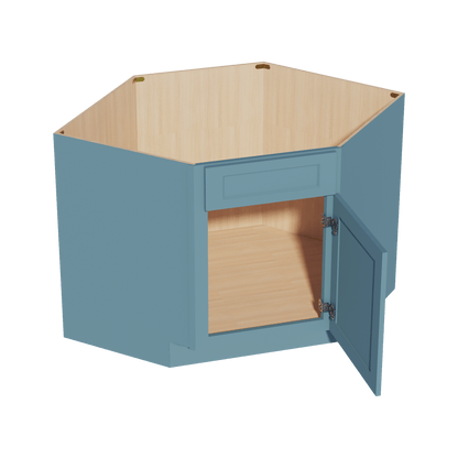 TG - DSB42: Soft Green Shaker 42" 1 Door - 1 False Drawer Corner Sink Base Cabinets - NextCabinets