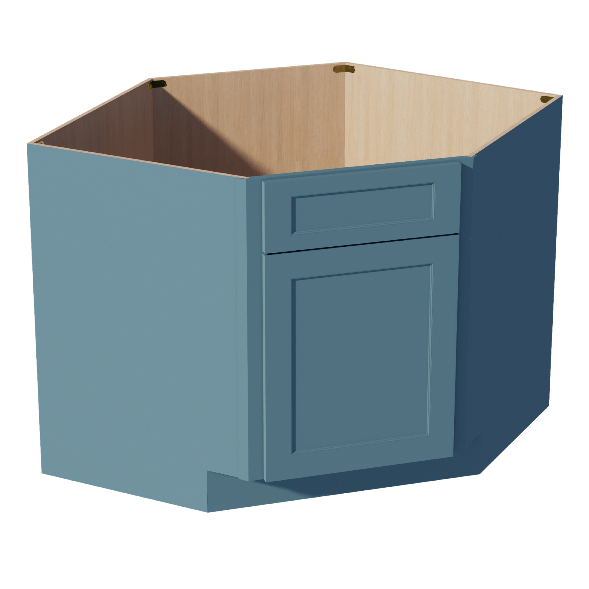 TG - DSB42: Soft Green Shaker 42" 1 Door - 1 False Drawer Corner Sink Base Cabinets - NextCabinets