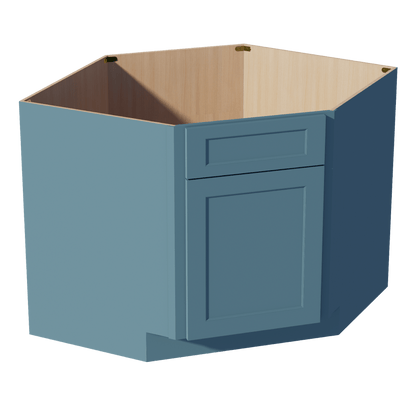 TG - DSB42: Soft Green Shaker 42" 1 Door - 1 False Drawer Corner Sink Base Cabinets - NextCabinets