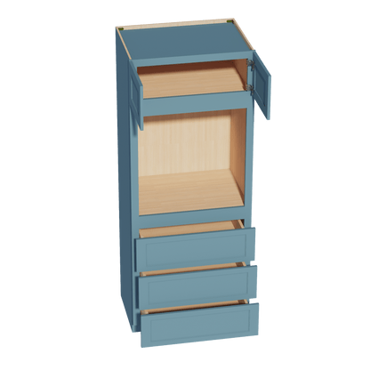 TG - OC3384: Soft Green Shaker 33"W x 84"H x 24"D 2 Doors & 3 Drawers Tall Oven Shelf Cabinets - NextCabinets