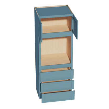 TG - OC3390: Soft Green Shaker 33"W x 90"H x 24"D 2 Doors & 3 Drawers Tall Oven Shelf Cabinets - NextCabinets