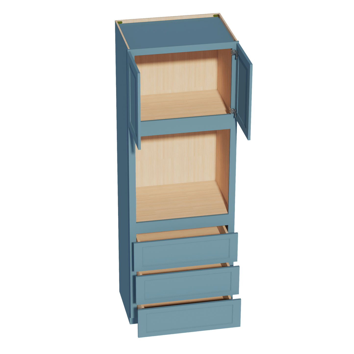 TG - OC3396: Soft Green Shaker 33"W x 96"H x 24"D 2 Doors & 3 Drawers Tall Oven Shelf Cabinets - NextCabinets