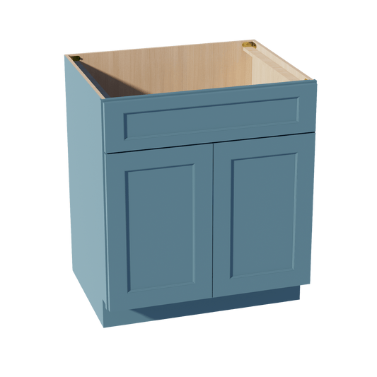 TG - SB30: Soft Green Shaker 30" 2 Doors 1 False Drawer Sink Base Cabinet - NextCabinets