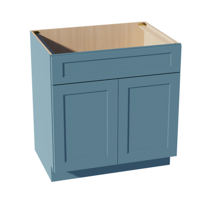 TG - SB33: Soft Green Shaker 33" 2 Doors 1 False Drawer Sink Base Cabinet - NextCabinets