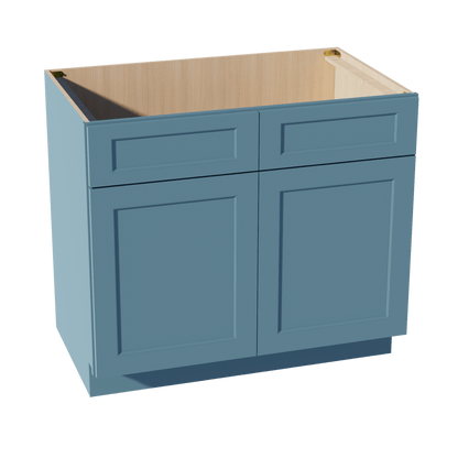 TG - SB39: Soft Green Shaker 39" 2 Doors 2 False Drawers Sink Base Cabinet - NextCabinets