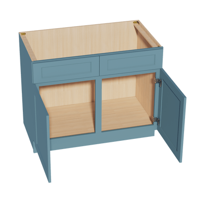 TG - SB42: Soft Green Shaker 42" 2 Doors 2 False Drawers Sink Base Cabinet - NextCabinets