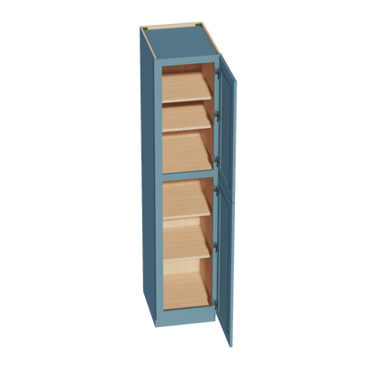 TG - TP1884: Soft Green Shaker 18"W x 84"H x 24"D 2 Doors & 5 Shelves Tall Shelf Pantry Cabinets - NextCabinets