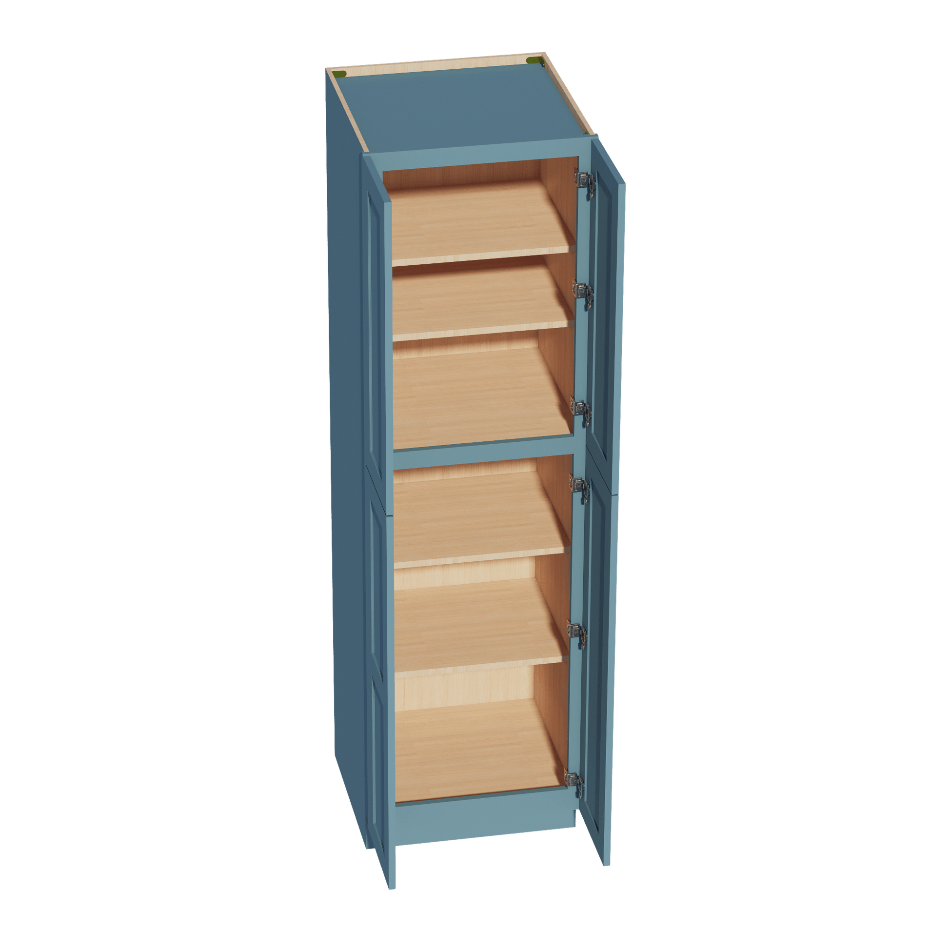 TG - TP2484: Soft Green Shaker 24"W x 84"H x 24"D 4 Door & 5 Shelves Tall Shelf Pantry Cabinets - NextCabinets