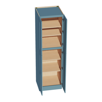 TG - TP2484: Soft Green Shaker 24"W x 84"H x 24"D 4 Door & 5 Shelves Tall Shelf Pantry Cabinets - NextCabinets