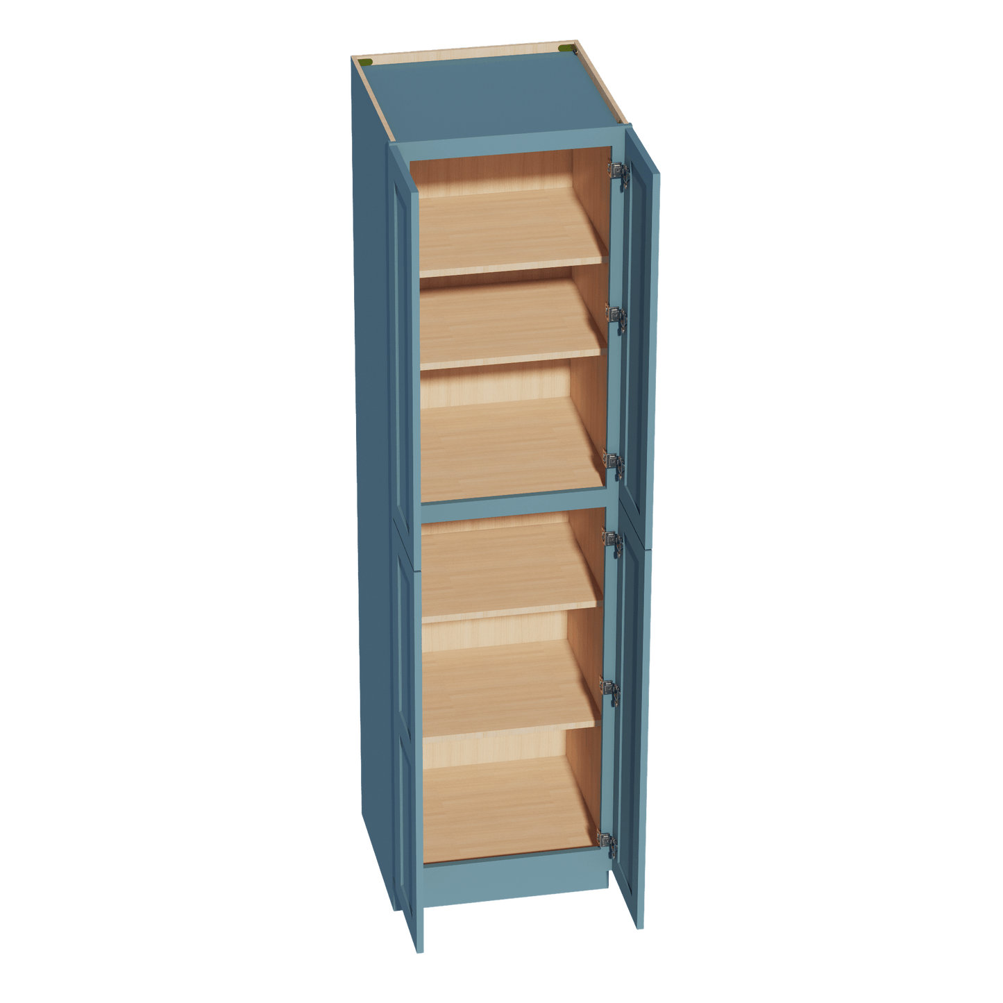 TG - TP2490: Soft Green Shaker 24"W x 90"H x 24"D 4 Door & 5 Shelves Tall Shelf Pantry Cabinets - NextCabinets