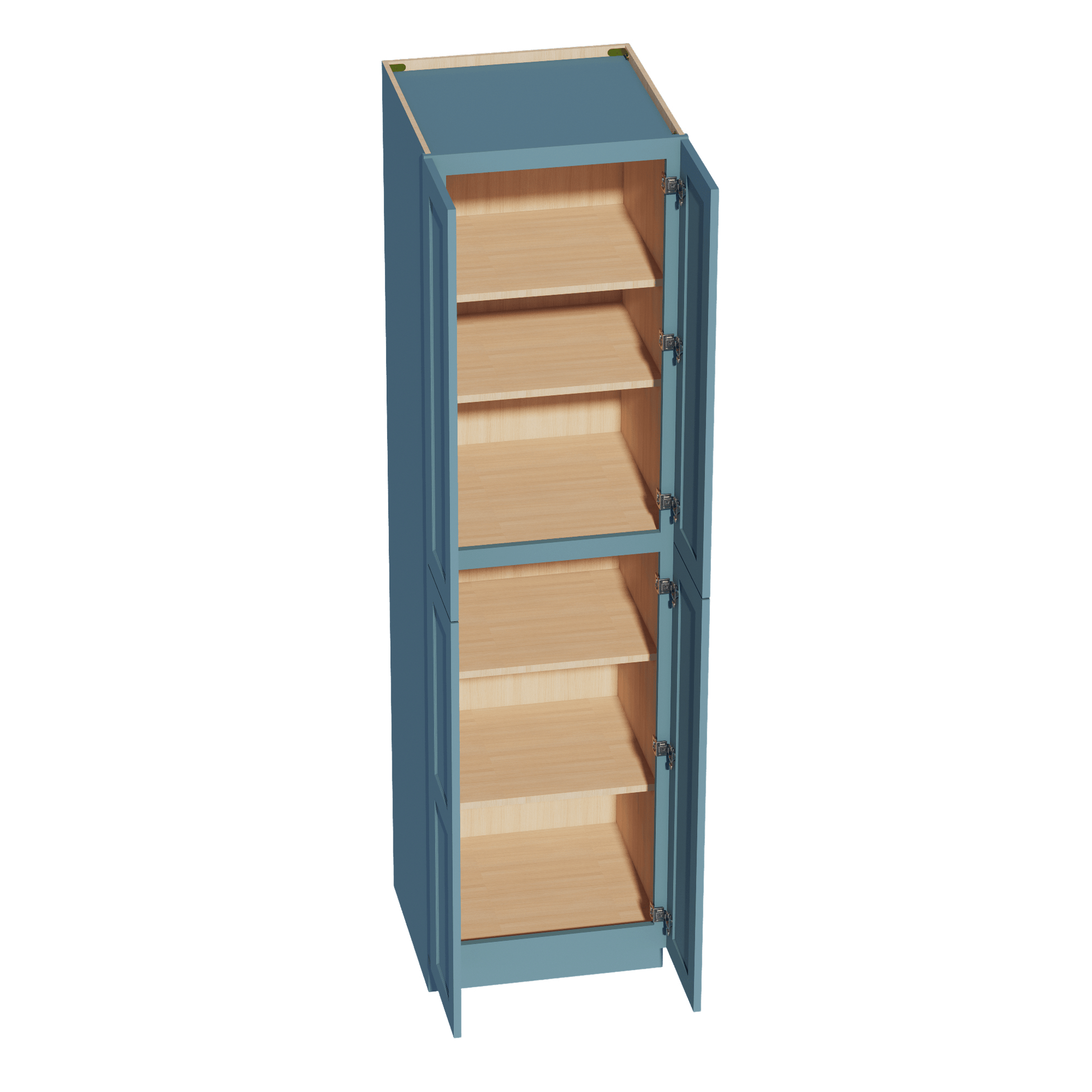 TG - TP2490: Soft Green Shaker 24"W x 90"H x 24"D 4 Door & 5 Shelves Tall Shelf Pantry Cabinets - NextCabinets