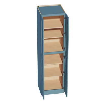 TG - TP2490: Soft Green Shaker 24"W x 90"H x 24"D 4 Door & 5 Shelves Tall Shelf Pantry Cabinets - NextCabinets