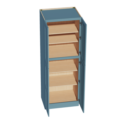 TG - TP3084: Soft Green Shaker 30"W x 84"H x 24"D 4 Door & 5 Shelves Tall Shelf Pantry Cabinets - NextCabinets