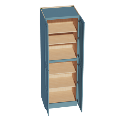 TG - TP3090: Soft Green Shaker 30"W x 90"H x 24"D 4 Door & 5 Shelves Tall Shelf Pantry Cabinets - NextCabinets