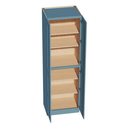 TG - TP3096: Soft Green Shaker 30"W x 96"H x 24"D 2 Doors & 6 Shelves Tall Shelf Pantry Cabinets - NextCabinets