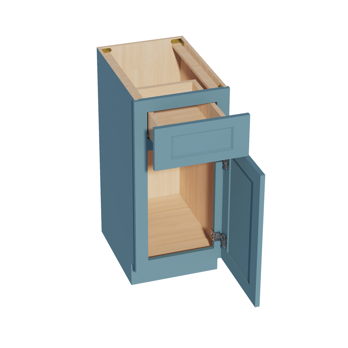 TG - VB1521: Soft Green Shaker 15"W x 34 - 1/2"H x 21"D 1 Door & 1 Drawer Single Door Vanity Base Cabinets - NextCabinets