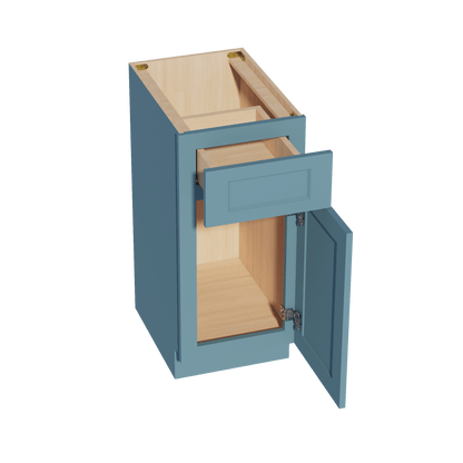 TG - VB1521: Soft Green Shaker 15"W x 34 - 1/2"H x 21"D 1 Door & 1 Drawer Single Door Vanity Base Cabinets - NextCabinets