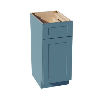 TG - VB1521: Soft Green Shaker 15"W x 34 - 1/2"H x 21"D 1 Door & 1 Drawer Single Door Vanity Base Cabinets - NextCabinets
