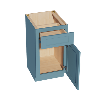 TG - VB1821: Soft Green Shaker 18"W x 34 - 1/2"H x 21"D 1 Door & 1 Drawer Single Door Vanity Base Cabinets - NextCabinets