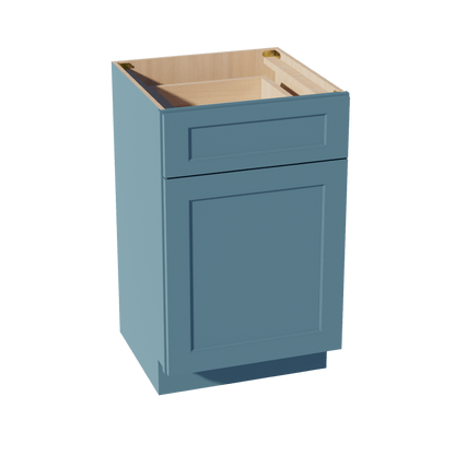 TG - VB2121: Soft Green Shaker 21"W x 34 - 1/2"H x 21"D 1 Door & 1 Drawer Single Door Vanity Base Cabinets - NextCabinets