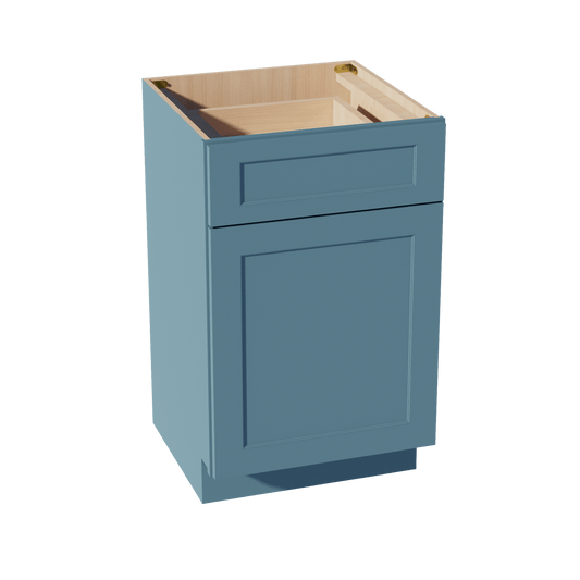 TG - VB2121: Soft Green Shaker 21"W x 34 - 1/2"H x 21"D 1 Door & 1 Drawer Single Door Vanity Base Cabinets - NextCabinets