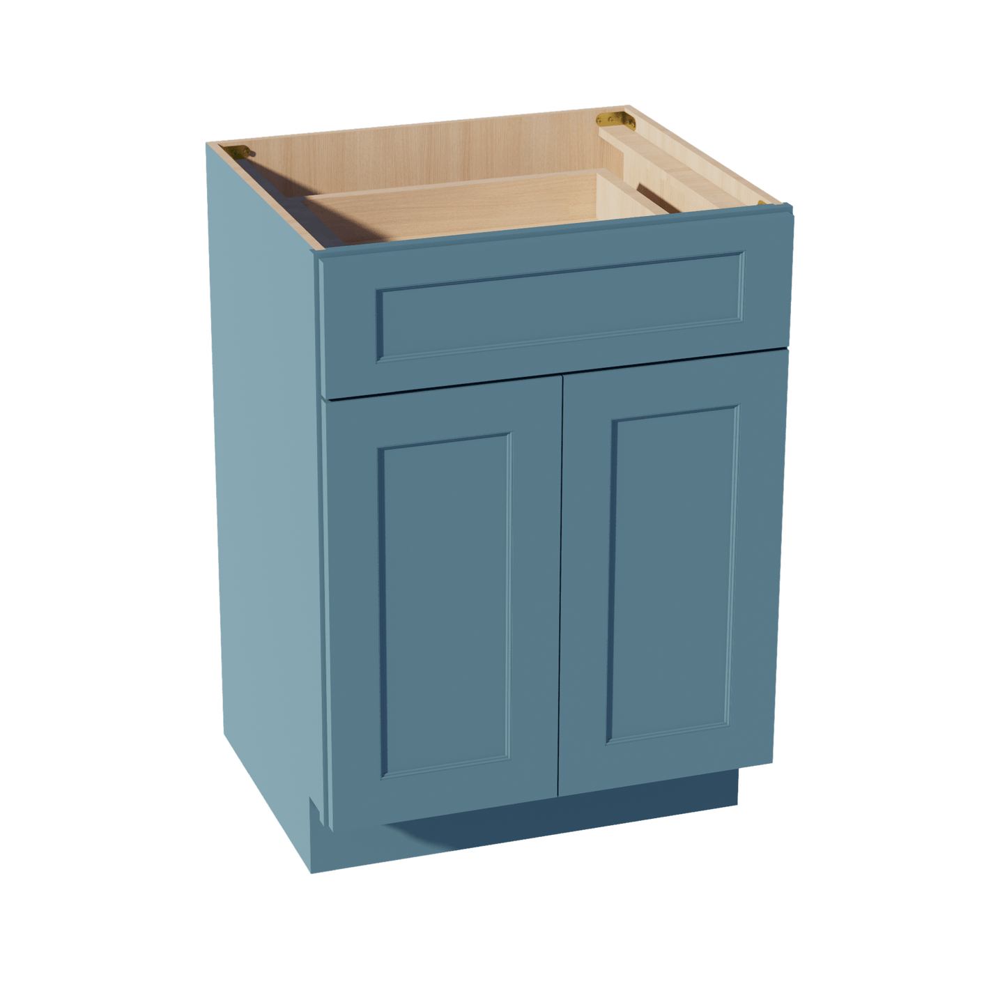 TG - VB2421: Soft Green Shaker 24"W x 34 - 1/2"H x 21"D 2 Doors & 1 Drawer Double Door Vanity Base Cabinets - NextCabinets