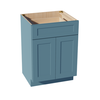TG - VB2421: Soft Green Shaker 24"W x 34 - 1/2"H x 21"D 2 Doors & 1 Drawer Double Door Vanity Base Cabinets - NextCabinets