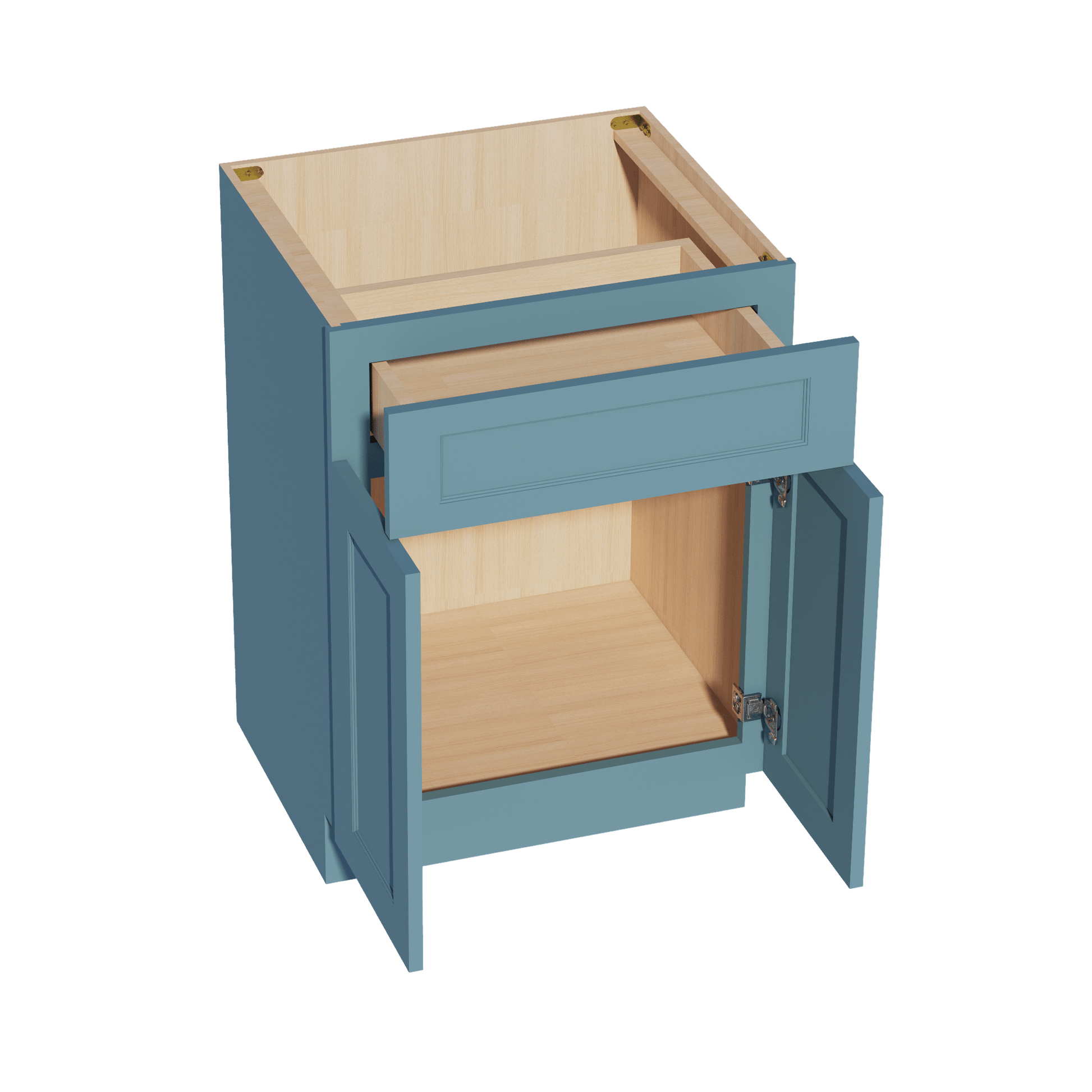 TG - VB2421: Soft Green Shaker 24"W x 34 - 1/2"H x 21"D 2 Doors & 1 Drawer Double Door Vanity Base Cabinets - NextCabinets