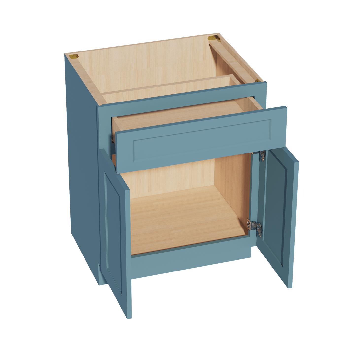 TG - VB2721: Soft Green Shaker 27"W x 34 - 1/2"H x 21"D 2 Doors & 1 Drawer Double Door Vanity Base Cabinets - NextCabinets