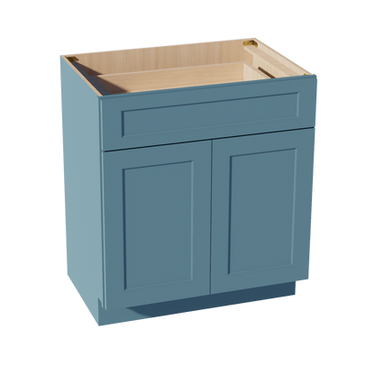 TG - VB3021: Soft Green Shaker 30"W x 34 - 1/2"H x 21"D 2 Doors & 1 Drawer Double Door Vanity Base Cabinets - NextCabinets