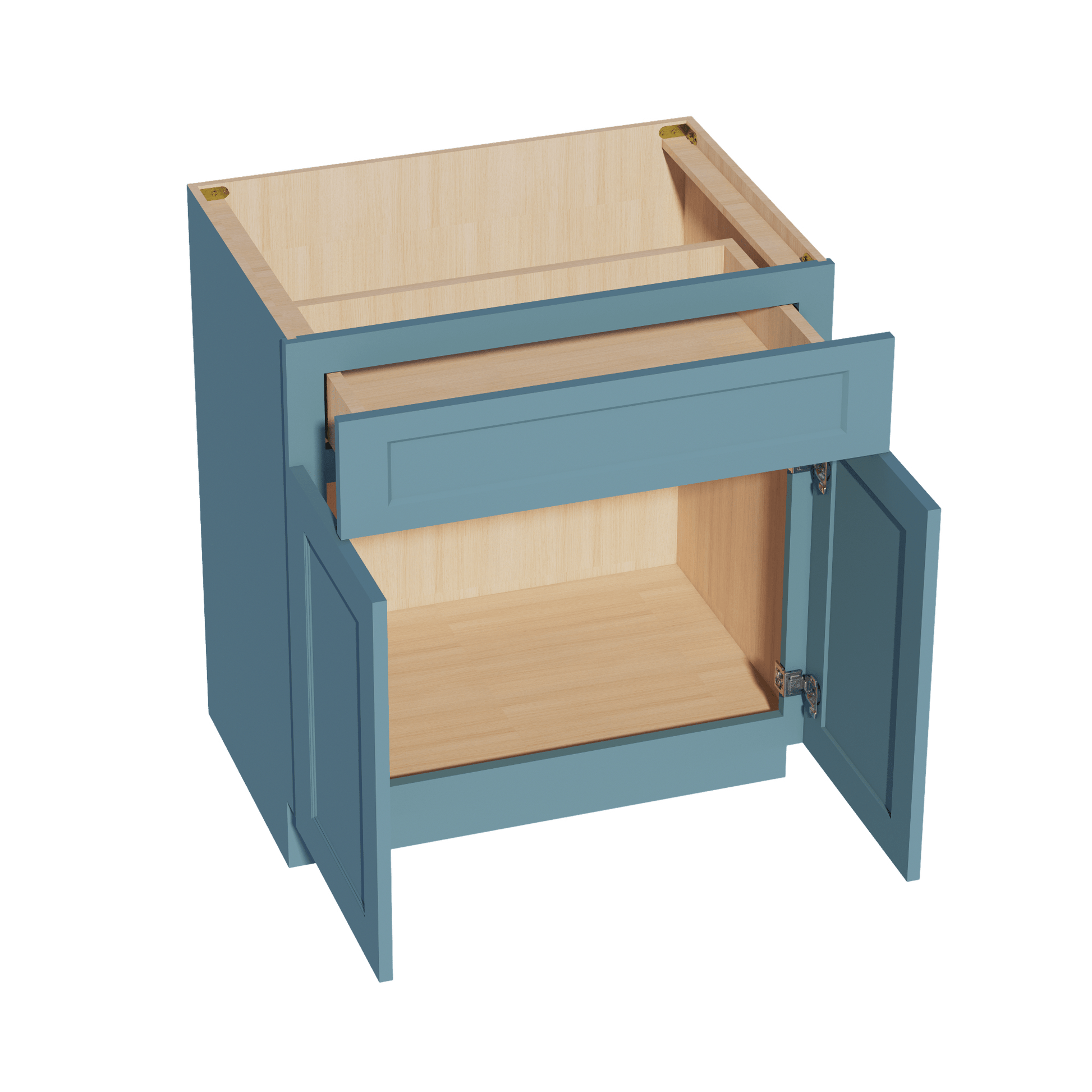 TG - VB3021: Soft Green Shaker 30"W x 34 - 1/2"H x 21"D 2 Doors & 1 Drawer Double Door Vanity Base Cabinets - NextCabinets