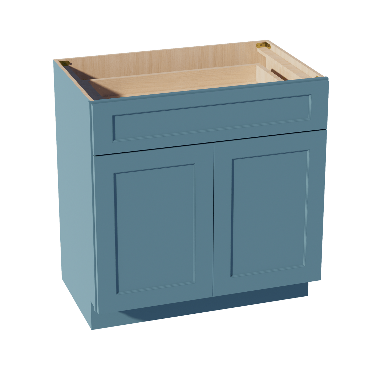 TG - VB3321: Soft Green Shaker 33"W x 34 - 1/2"H x 21"D 2 Doors & 1 Drawer Double Door Vanity Base Cabinets - NextCabinets