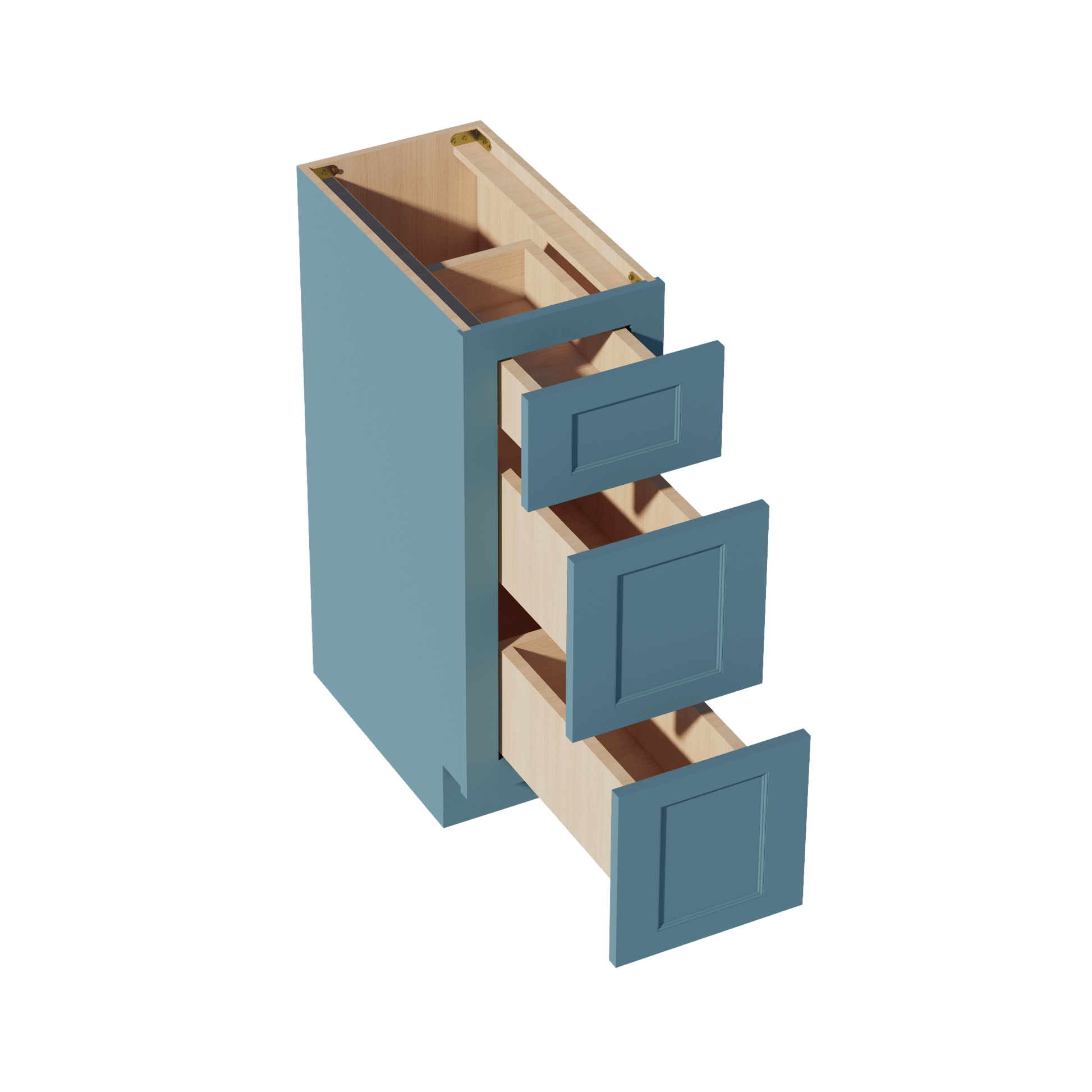 TG - VDB1221: Soft Green Shaker 12"W x 34 - 1/2"H x 21"D 3 Drawers Vanity Base Cabinets - NextCabinets