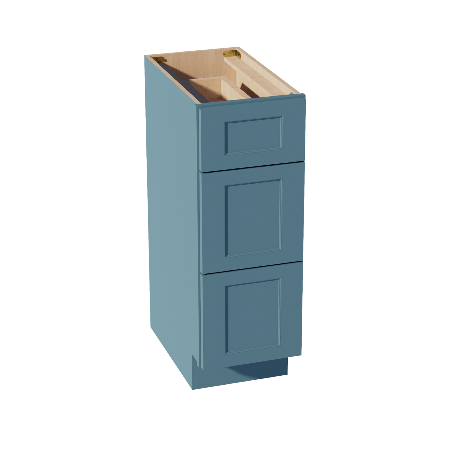 TG - VDB1221: Soft Green Shaker 12"W x 34 - 1/2"H x 21"D 3 Drawers Vanity Base Cabinets - NextCabinets
