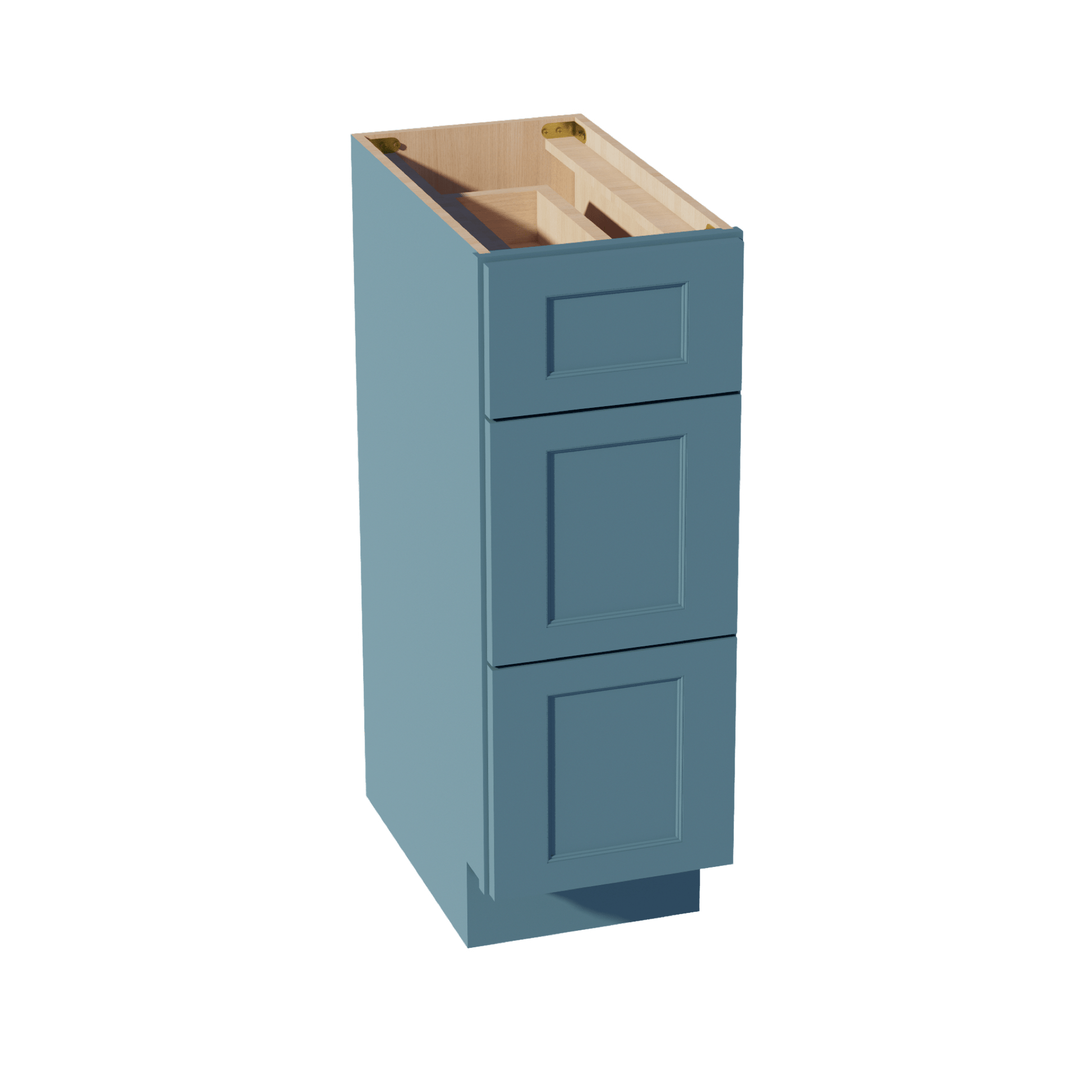 TG - VDB1221: Soft Green Shaker 12"W x 34 - 1/2"H x 21"D 3 Drawers Vanity Base Cabinets - NextCabinets