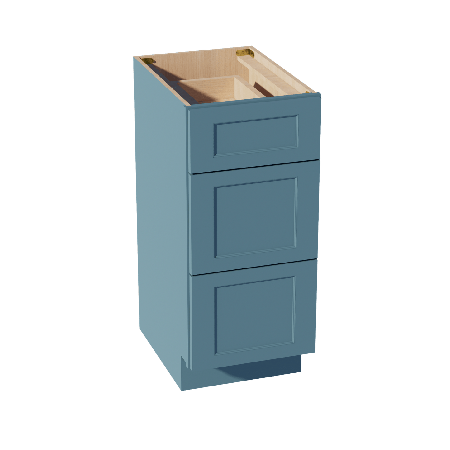 TG - VDB1521: Soft Green Shaker 15"W x 34 - 1/2"H x 21"D 3 Drawers Vanity Base Cabinets - NextCabinets