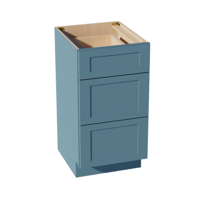 TG - VDB1821: Soft Green Shaker 18"W x 34 - 1/2"H x 21"D 3 Drawers Vanity Base Cabinets - NextCabinets