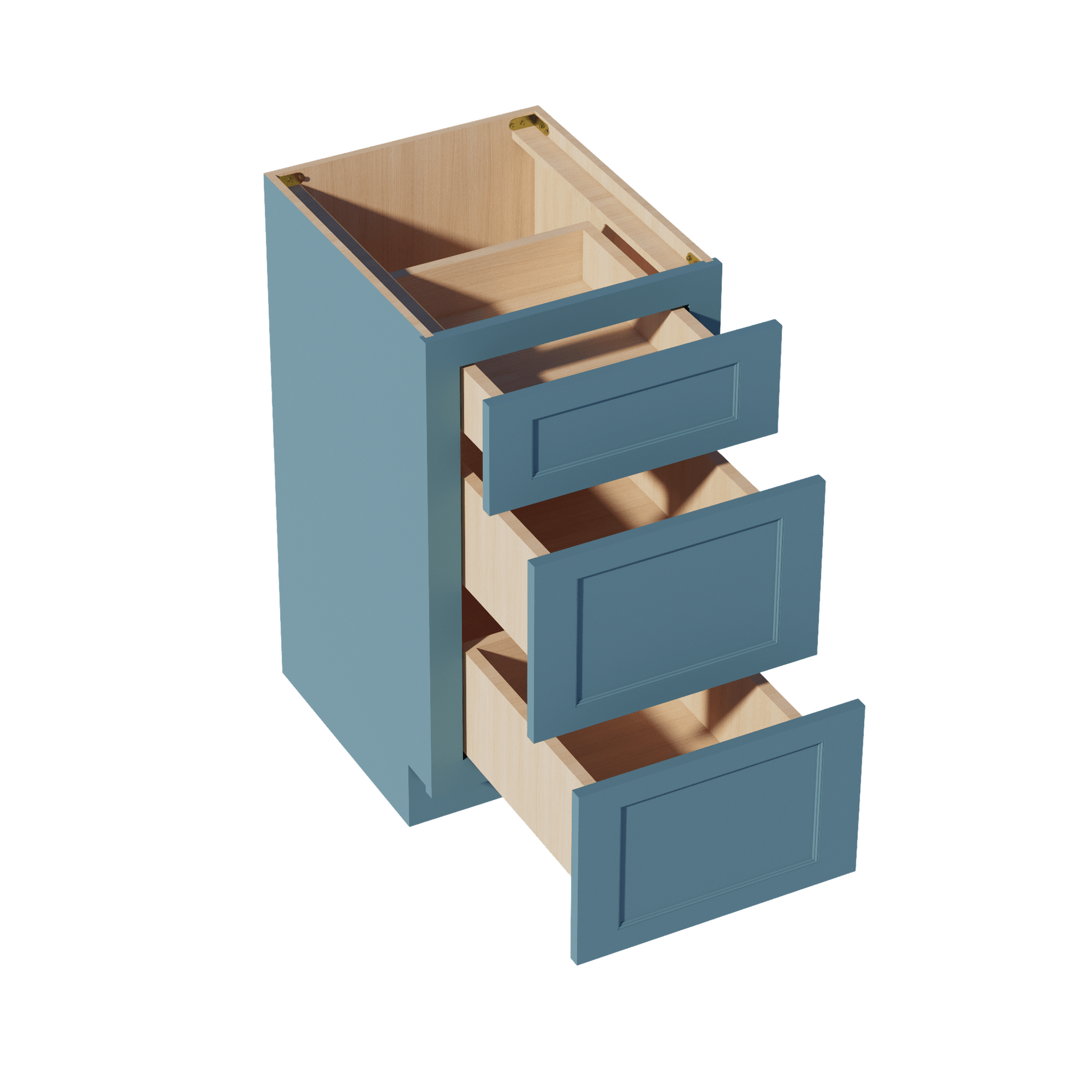 TG - VDB1821: Soft Green Shaker 18"W x 34 - 1/2"H x 21"D 3 Drawers Vanity Base Cabinets - NextCabinets