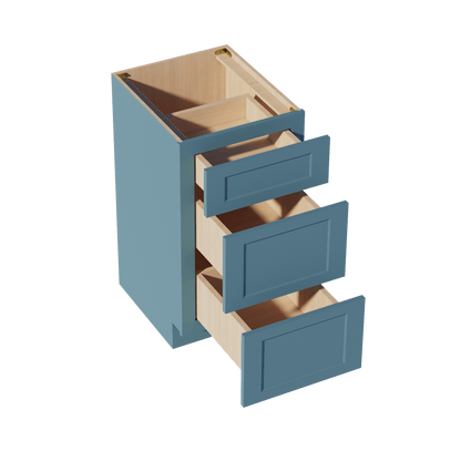 TG - VDB1821: Soft Green Shaker 18"W x 34 - 1/2"H x 21"D 3 Drawers Vanity Base Cabinets - NextCabinets